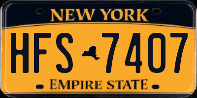NY license plate HFS7407