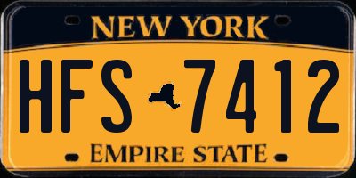 NY license plate HFS7412