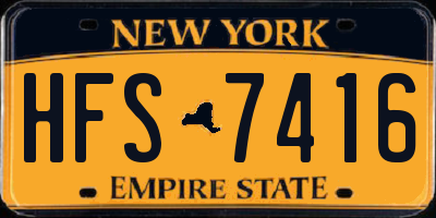 NY license plate HFS7416