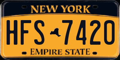 NY license plate HFS7420
