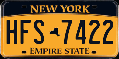 NY license plate HFS7422