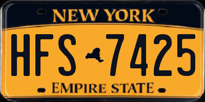 NY license plate HFS7425