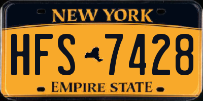 NY license plate HFS7428