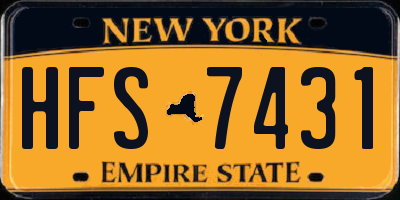 NY license plate HFS7431