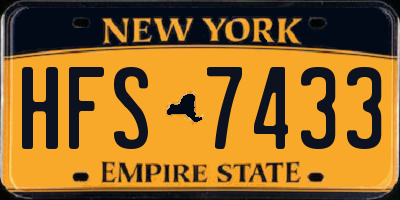NY license plate HFS7433