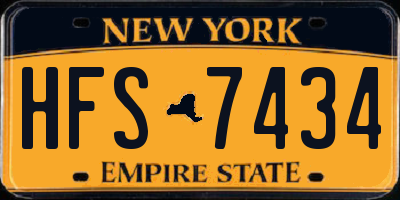 NY license plate HFS7434