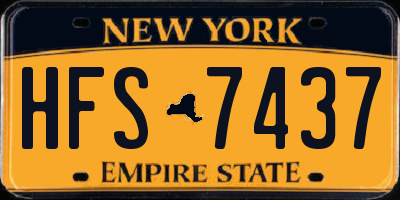 NY license plate HFS7437