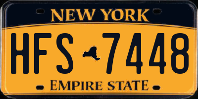 NY license plate HFS7448
