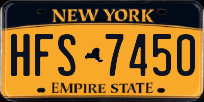 NY license plate HFS7450