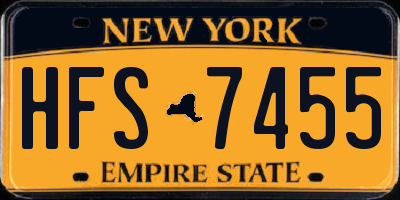 NY license plate HFS7455