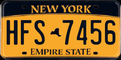 NY license plate HFS7456