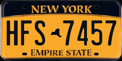 NY license plate HFS7457