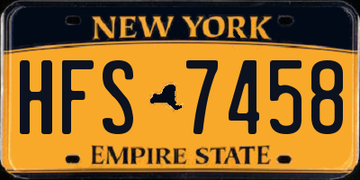 NY license plate HFS7458
