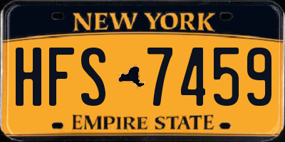 NY license plate HFS7459