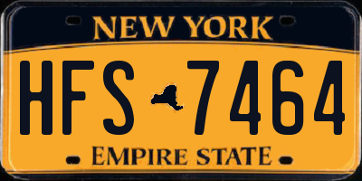 NY license plate HFS7464