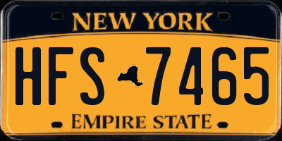 NY license plate HFS7465