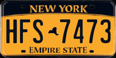 NY license plate HFS7473