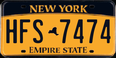 NY license plate HFS7474