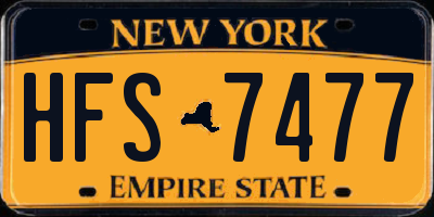 NY license plate HFS7477