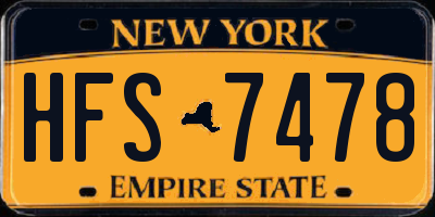 NY license plate HFS7478