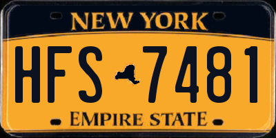 NY license plate HFS7481