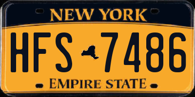 NY license plate HFS7486