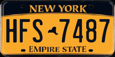 NY license plate HFS7487