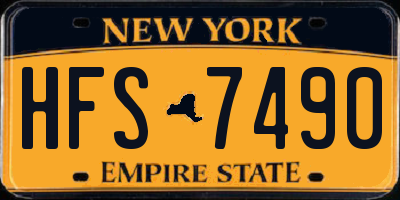 NY license plate HFS7490