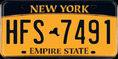 NY license plate HFS7491