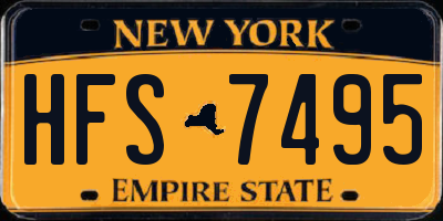 NY license plate HFS7495