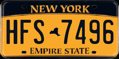 NY license plate HFS7496