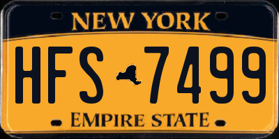 NY license plate HFS7499