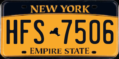 NY license plate HFS7506