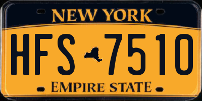 NY license plate HFS7510