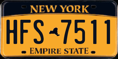 NY license plate HFS7511