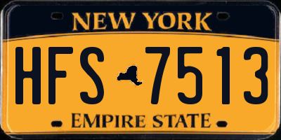 NY license plate HFS7513