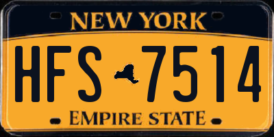 NY license plate HFS7514