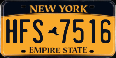 NY license plate HFS7516
