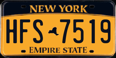 NY license plate HFS7519