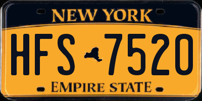 NY license plate HFS7520