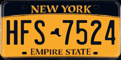 NY license plate HFS7524