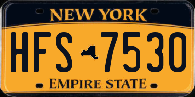 NY license plate HFS7530