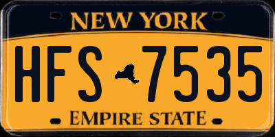 NY license plate HFS7535
