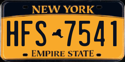 NY license plate HFS7541