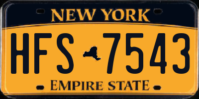 NY license plate HFS7543