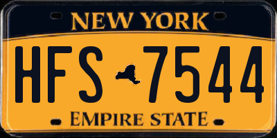 NY license plate HFS7544