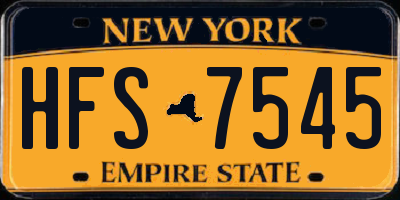 NY license plate HFS7545