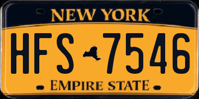 NY license plate HFS7546