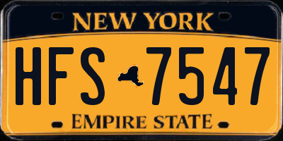 NY license plate HFS7547