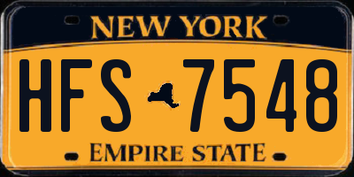 NY license plate HFS7548